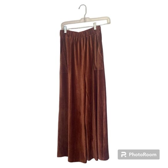 Doe & Rae copper corduroy drawstring pants with pockets - Picture 1 of 10